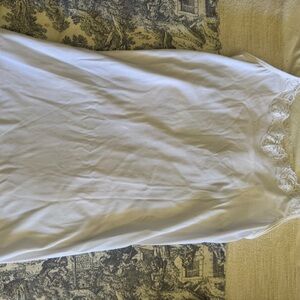 White Lace Trim Slip Dress